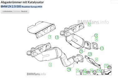 Abgaskrümmer mit Katalysator BMW Z4 2.5i E85 Roadster Europa M54.JPG