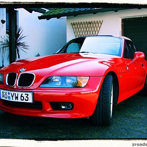 Zetti vor der Garage