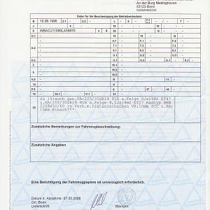 BMW E46 M3 Felgen Gutachten für BMW Z3