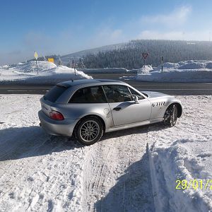 Heckschleuder auf Schnee!