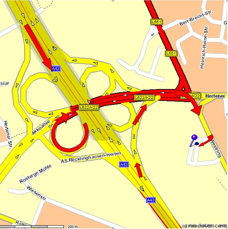 Anfahrt McDonalds - RE