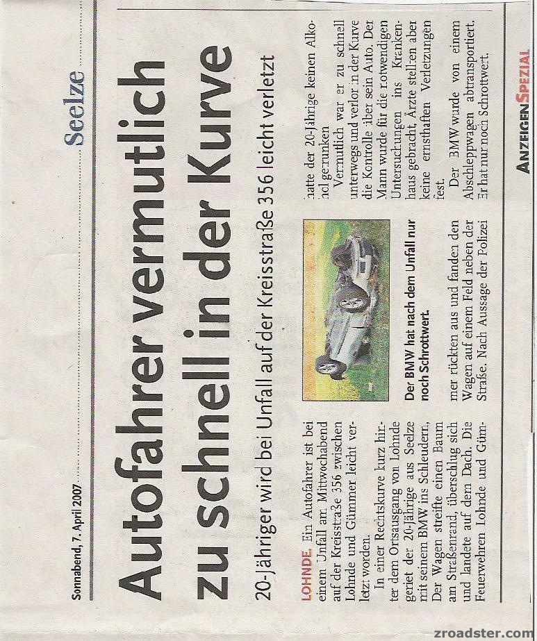 Der Zeitungsbericht :-(