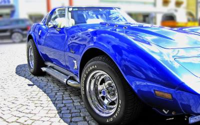 blaue Corvette 